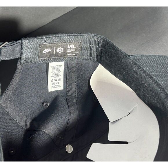 Nike Club Cap Black Hat Blue Sneaker Patch M/L Move To Zero Sustainable - Picture 4 of 5